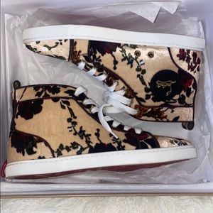 high top christian louboutin red bottom sneakers
